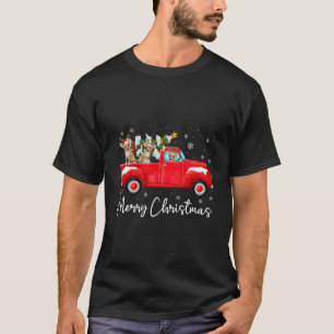 Chihuahua Rode Vrachtwagen Santa Hat Dog Gift Xmas T-shirt