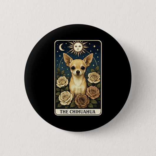 Chihuahua Ronde Button 5,7 Cm (Voorkant)