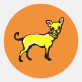 Chihuahua Ronde Sticker (Voorkant)