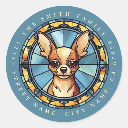 Chihuahua ronde Stickers (Voorkant)