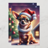 Chihuahua Santa Christmas Kaart (Voorkant / Achterkant)