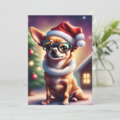 Chihuahua Santa Christmas Kaart (Staand voorkant)