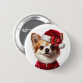 Chihuahua Santa Christmas Vakantie Mode Button (Voorkant /achterkant)