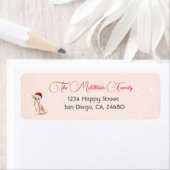 Chihuahua Santa Hat Hond Rood Vrolijk Kerstfeest Etiket (Insitu)