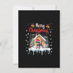 chihuahua santa hat merry kerstmas hondenliefhebbe bedankkaart