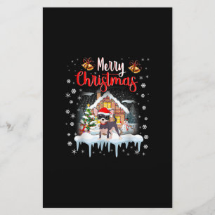 chihuahua santa hat merry kerstmas hondenliefhebbe briefpapier