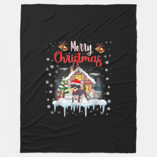 chihuahua santa hat merry kerstmas hondenliefhebbe fleece deken