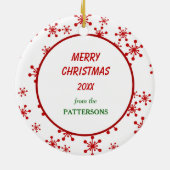 Chihuahua Santa Hat Red Snowflake Sjabloon Keramisch Ornament (Achterkant)