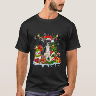 Chihuahua Santa Hat Reindeer kerstlampjes T-shirt
