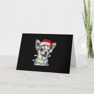 chihuahua santa kerstboom lichten kerstcadeaus feestdagen kaart