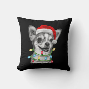chihuahua santa kerstboomverlichting xmas - gesche kussen
