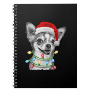 chihuahua santa kerstboomverlichting xmas - gesche notitieboek
