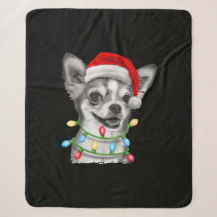 chihuahua santa kerstboomverlichting xmas - gesche sherpa deken
