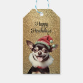 Chihuahua Santa Label Cadeaulabel (Voorkant)