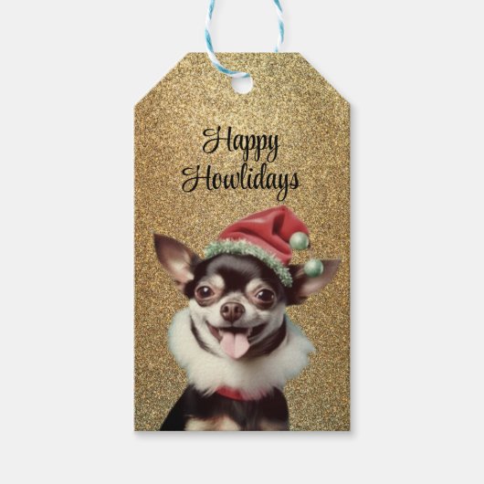 Chihuahua Santa Label Cadeaulabel (Voorkant)