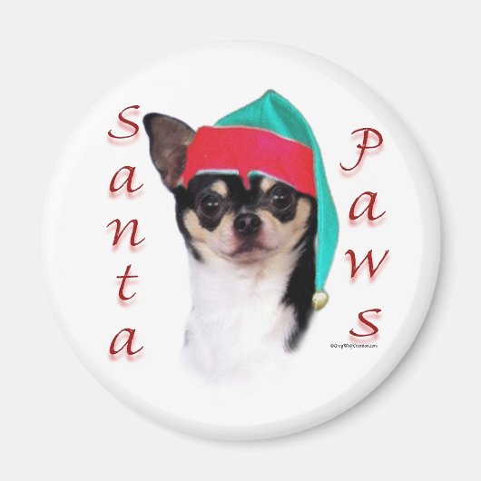 Chihuahua Santa Paws Magneet (Voorkant)