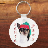 Chihuahua Santa Paws Sleutelhanger (Achterkant)