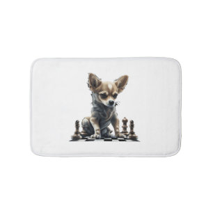 Chihuahua Schaak Speler Board Queen Badmat