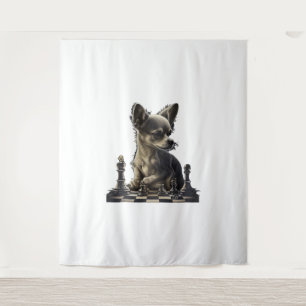 Chihuahua Schaak Speler Board Queen Wandkleed