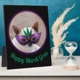 Chihuahua schattig Happy Mardi Gras glinsterend ma Fotoplaat