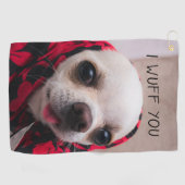 Chihuahua schattig... ik maak je gek op Valentijns Golfhanddoek (Horizontaal)