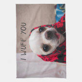 Chihuahua schattig... ik maak je gek op Valentijns Theedoek (Verticaal)