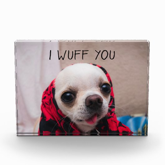 Chihuahua schattig Ik wuf je liefde Valentijn Fotoblokken (Voorkant)