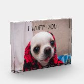 Chihuahua schattig Ik wuf je liefde Valentijn Fotoblokken (Links)