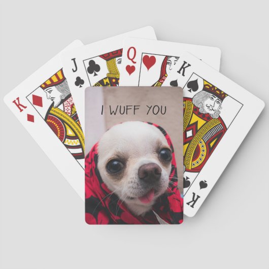 Chihuahua schattig ik wuf je liefde Valentijn Pokerkaarten (Achterkant)