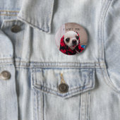 Chihuahua schattig ik wuf je liefde Valentijn Ronde Button 5,7 Cm (In situ)
