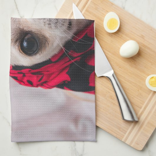 Chihuahua schattig Ik wuf je liefde Valentijn Theedoek (Quarter Fold)