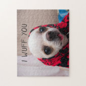 Chihuahua schattig Ik wuf je liefde Valentijnen Legpuzzel (Verticaal)