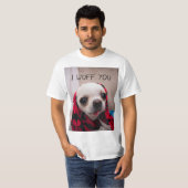 Chihuahua schattig Ik wuf je liefde Valentijnen T-shirt (Voorkant volledig)
