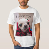 Chihuahua schattig Ik wuf je liefde Valentijnen T-shirt (Voorkant)
