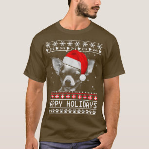 Chihuahua Schattig Prettige Feestdagen Kerstmis Ho T-shirt