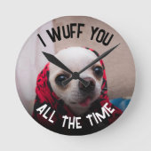 Chihuahua schattig wuff je houdt van Valentijn aan Ronde Klok (Voorkant)