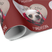 Chihuahua schattig wuff je liefde Valentijn hart f Cadeaupapier (Rol Hoek)