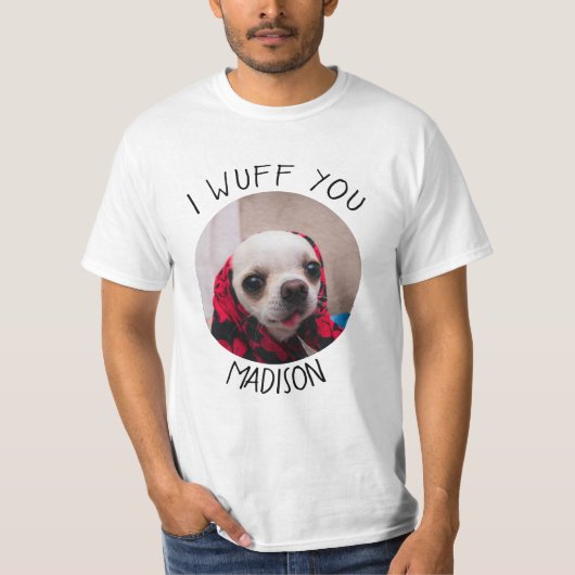 Chihuahua schattig wuif je van Valentijnse  Aanpas T-shirt (Voorkant)