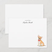 Chihuahua schattige aangepaste flatje bedankkaart (Voorkant / Achterkant)