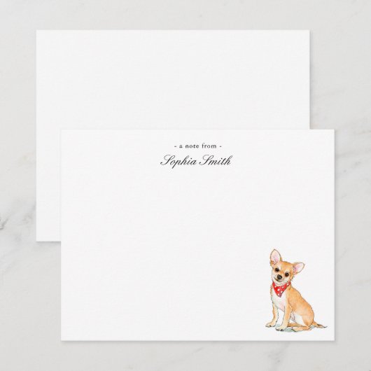 Chihuahua schattige aangepaste flatje bedankkaart (Voorkant / Achterkant)