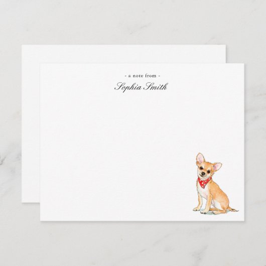 Chihuahua schattige aangepaste platte bedankkaartj bedankkaart (Voorkant / Achterkant)