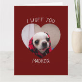 Chihuahua schattige wuif, je houdt van foto van he kaart (Voorkant)