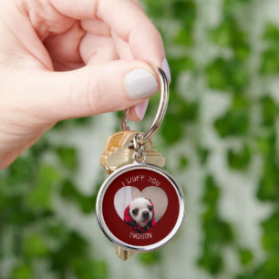 Chihuahua schattige wuif, je houdt van foto van he sleutelhanger