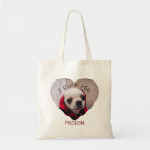 Chihuahua schattige wuif, je houdt van foto van he tote bag (Voorkant)