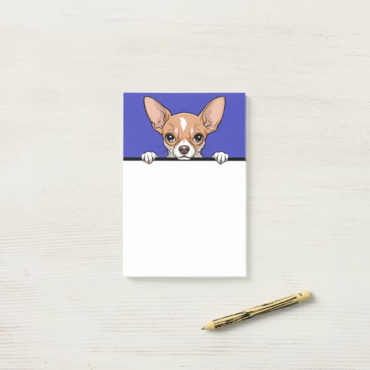 Chihuahua Schattigee Peeking Hondenliefhebber Gift Post-it® Notes (Op bureau)