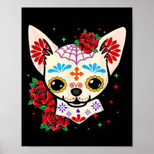 Chihuahua-schedels Dag Van De Doden Suikeren Sched Poster
