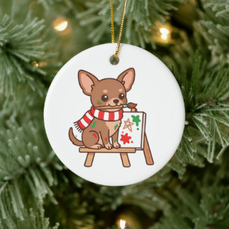 Chihuahua Schilder Kerst Ornament Cadeau