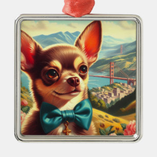 Chihuahua schilderij Metalen Ornament