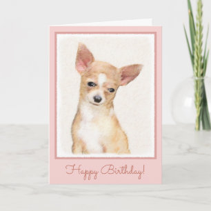 Chihuahua Schilderij - Mooie Originele Honden Kuns Kaart