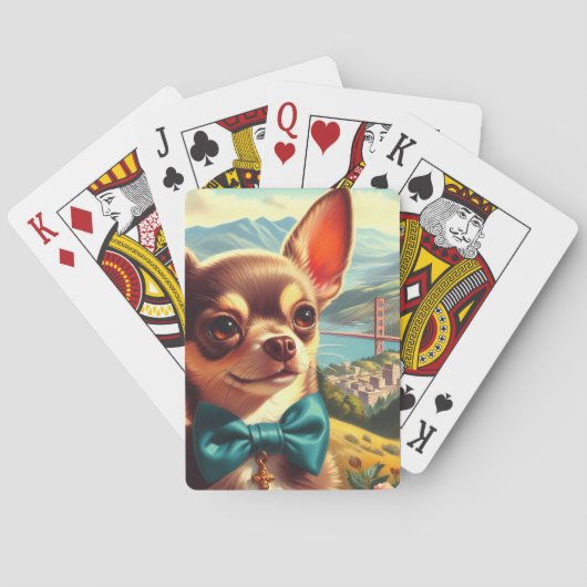  Chihuahua schilderij Pokerkaarten (Achterkant)